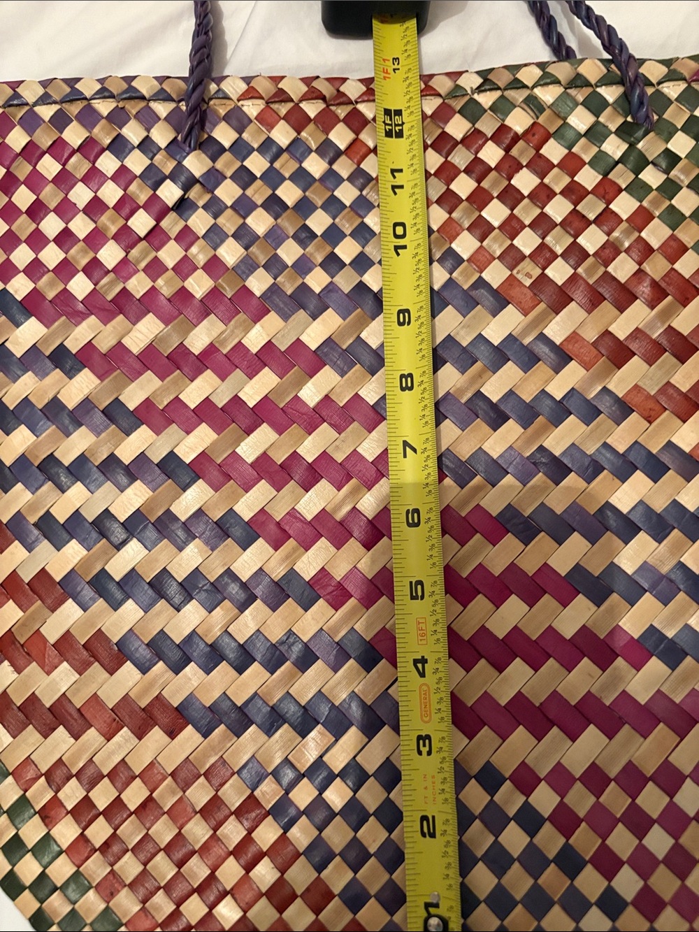 NWOT Woven Multicolor Straw Tote Bag - Unbranded - Picture 7 of 9